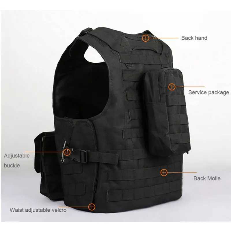Tactical Hunting Camouflage Vest Combat Security Waistcoat Army CS Game Airsoft Assault Molle Vest Equipment Outdoor ClothingXJ250219