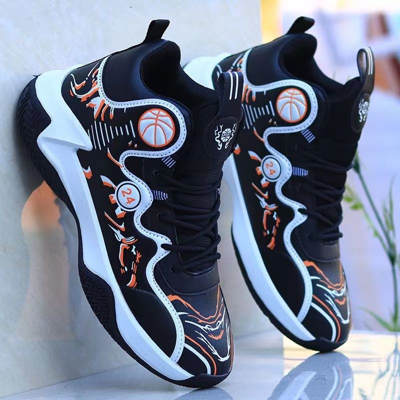 New leather basketball shoes for winter High top waterproof friction friction fashion skateboard shoes men's shoes