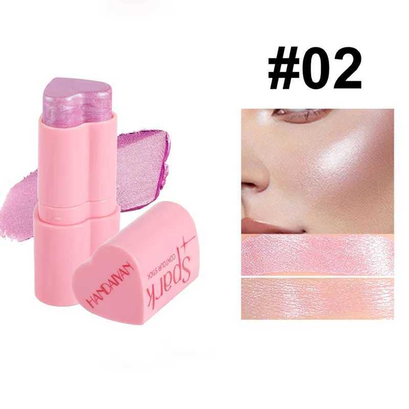 Heart-shaped B Highlighter Sticks Natural Brighten Lip Tint Cheek Shading Contour Rouge Pocket Ber Cream Korean MakeupW250220