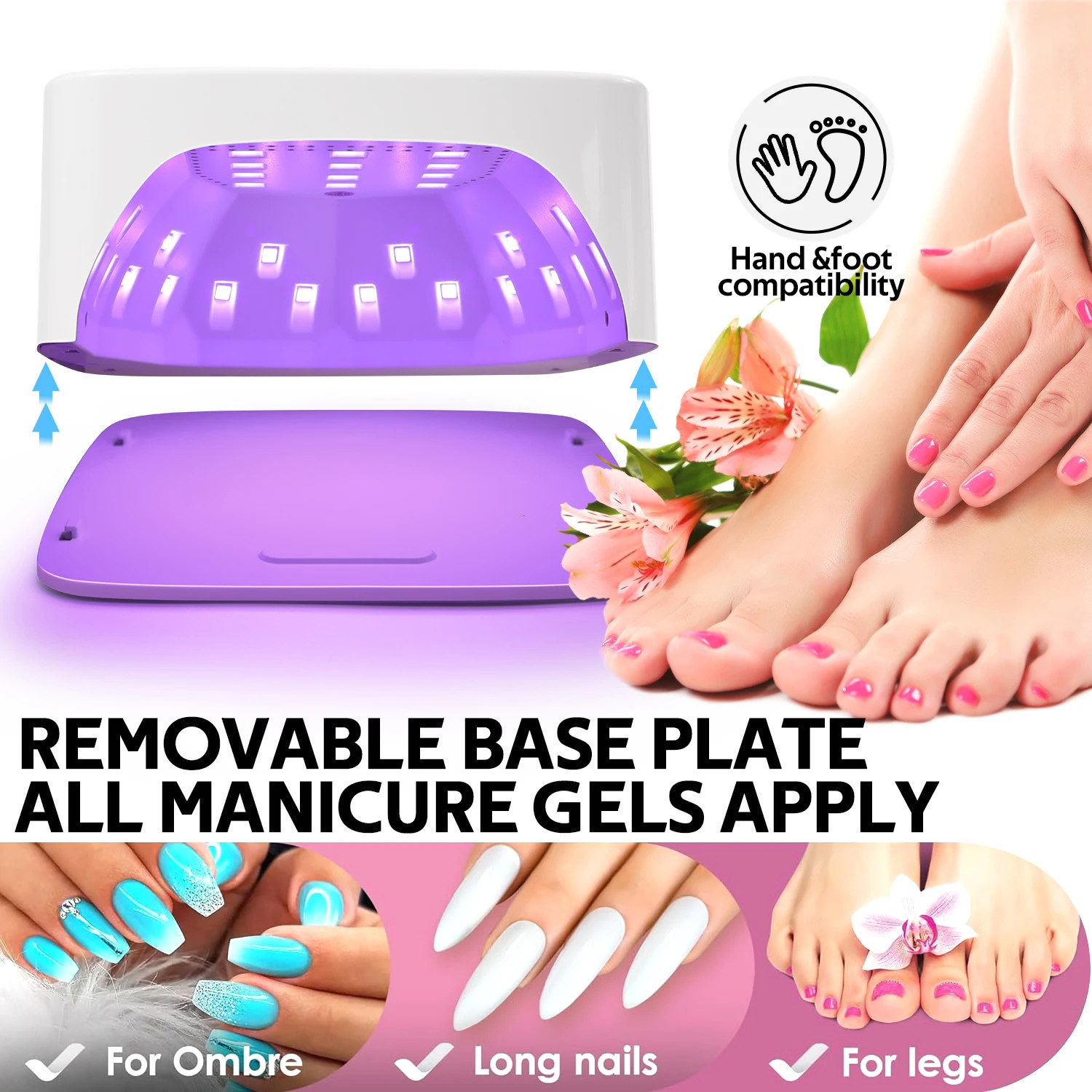 120W UV LED Nail Lamp Professional 30 LEDs Nail Dryer with 3 Timer Settings Rechargeable Manicure Lamp for Curing All Nails Gel 250214