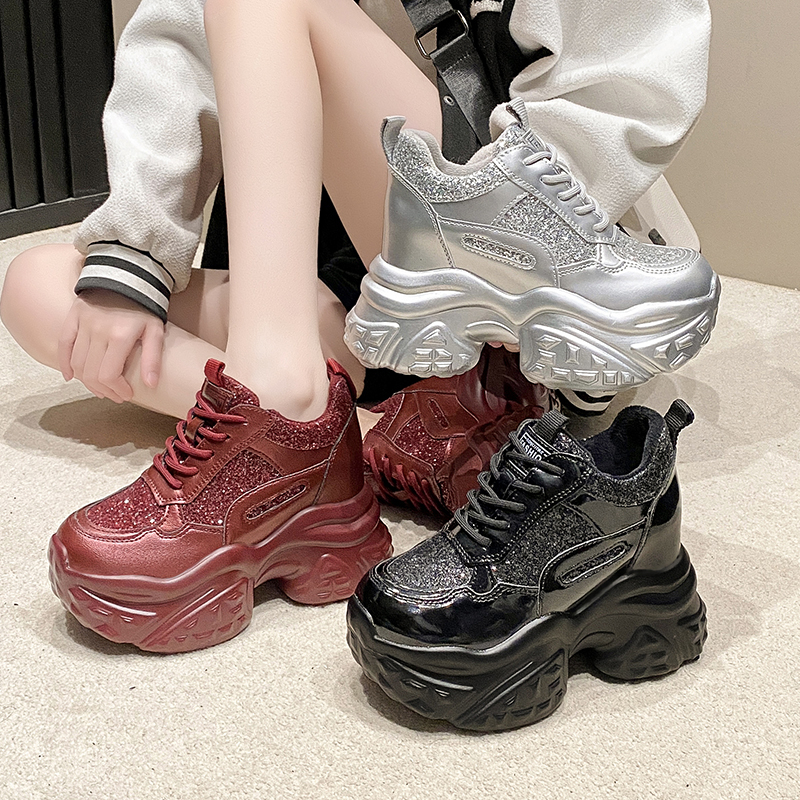 Casual Platform Designer Sneakers High Heels High Quality Sports Vulcanized Shoes Bling Trainers Chunky Luxury Sneakers Zapatos Mujer