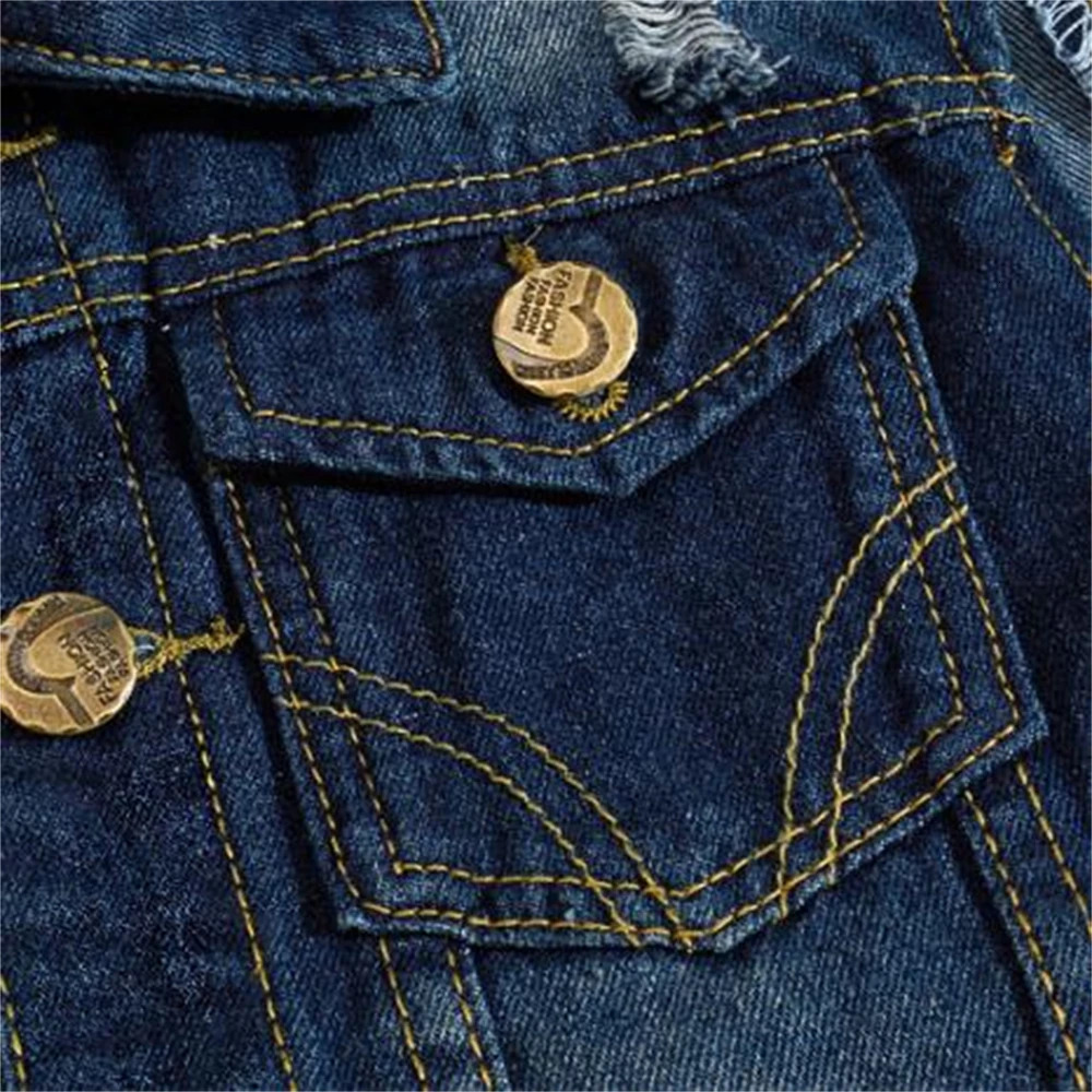 6XL Denim Vest Jacket Coats Waistcoat Men Sleeveless Jacket Male TankMens Jacket Mens Gilet Denim Vest Ripped Jean 250219