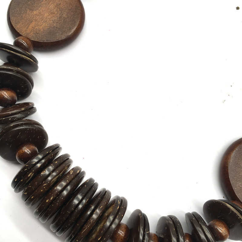 Pendant Necklaces Bohemian Coconut Shell Long Wooden Round Bead Beach Necklace Womens Neck Wood H25219