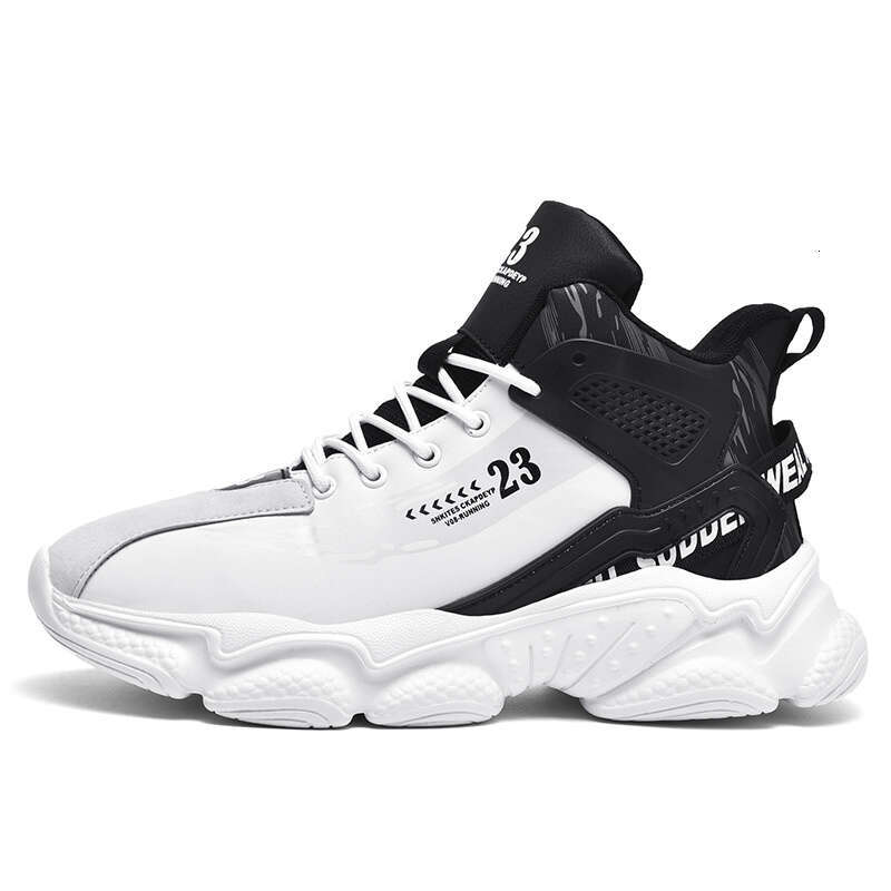 Men's high top basketball fashionable an ti sli p training, walking and running shoes, casual sports shoes