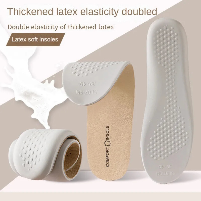 Cowhide Insoles Leather Latex Sports Insole Shoes for Arch Support Shoe Pads Shock Absorbing Sole Inserts 250219