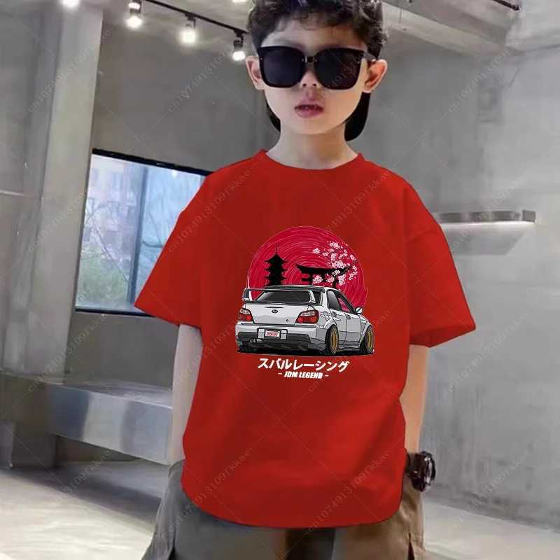 T-shirts Boy and Girl Anime AE86 Original D Drift Printed Shirt Childrens Cool Car Design Clothing Childrens Summer White T-shirt Teenagers 3-14 Years