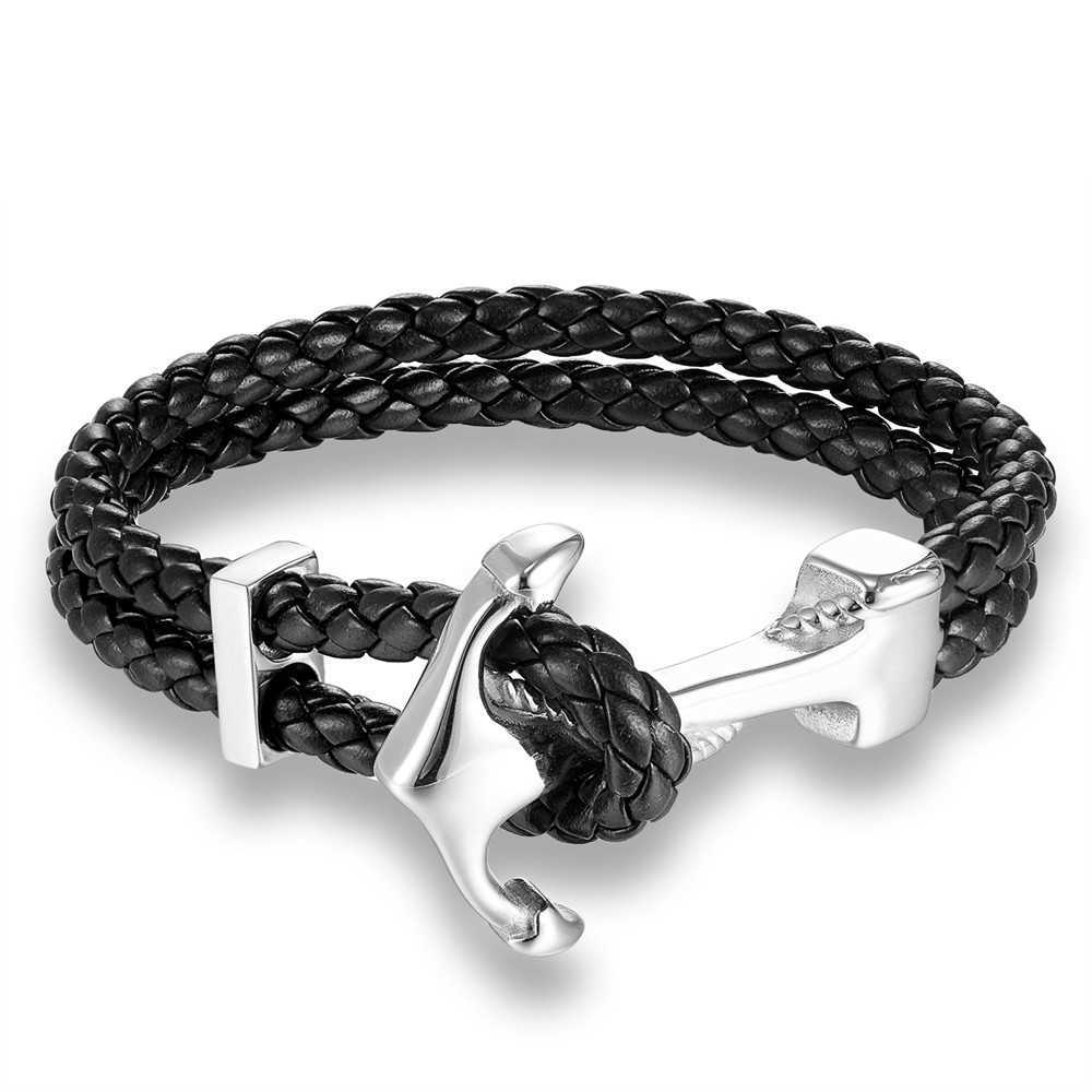 Charm Bracelets Ship anchor woven multi-layer simple mens Bracelet H25220