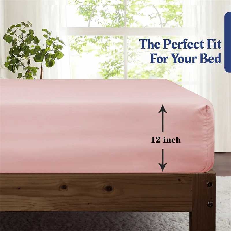 Luxury 800TC Egyptian Cotton Bed Sheet Set 3 Pieces Sets (1x Fitted Sheet and 2x case) Ultra Soft Mattress Cover Solid Y250219