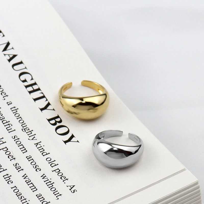 VENTFILLE 925 Sterling Silver Ring for Wen Men Smooth Geetric Finger Ring Adjustable Party Jewelry s X250220