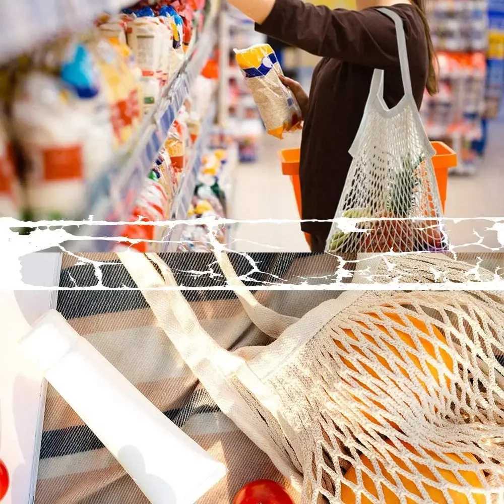 20 Color Reusable Shopping Bags Portable Net Bag Fruit Vegetable Storage Eco-friendly Cotton Foldable Mesh Bag for Shopping Tote Z250219