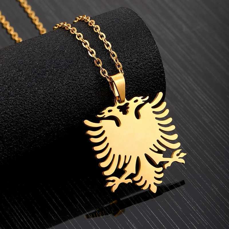 Fashion Albania Pendant Necklace for Women Men Gold/Silver Color Party Engagement Annivers Stainl Steel Jewelry GiftsXJ250219