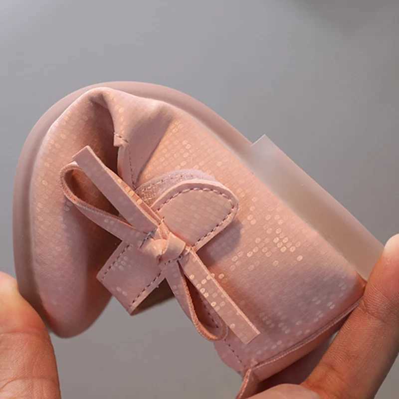 Childrens shoes with anti slip soft sole spring and summer childrens British style fashion bow design elegant leather shoes X250220