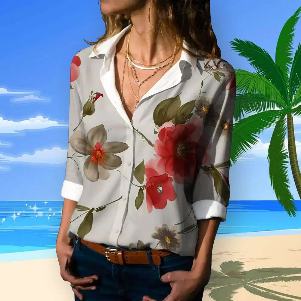 2024 Summer Autumn Ral Button Long Sleeve Shirts Fashion Basic Shirt Female Clothing Elegant And Youth Woman Blouses