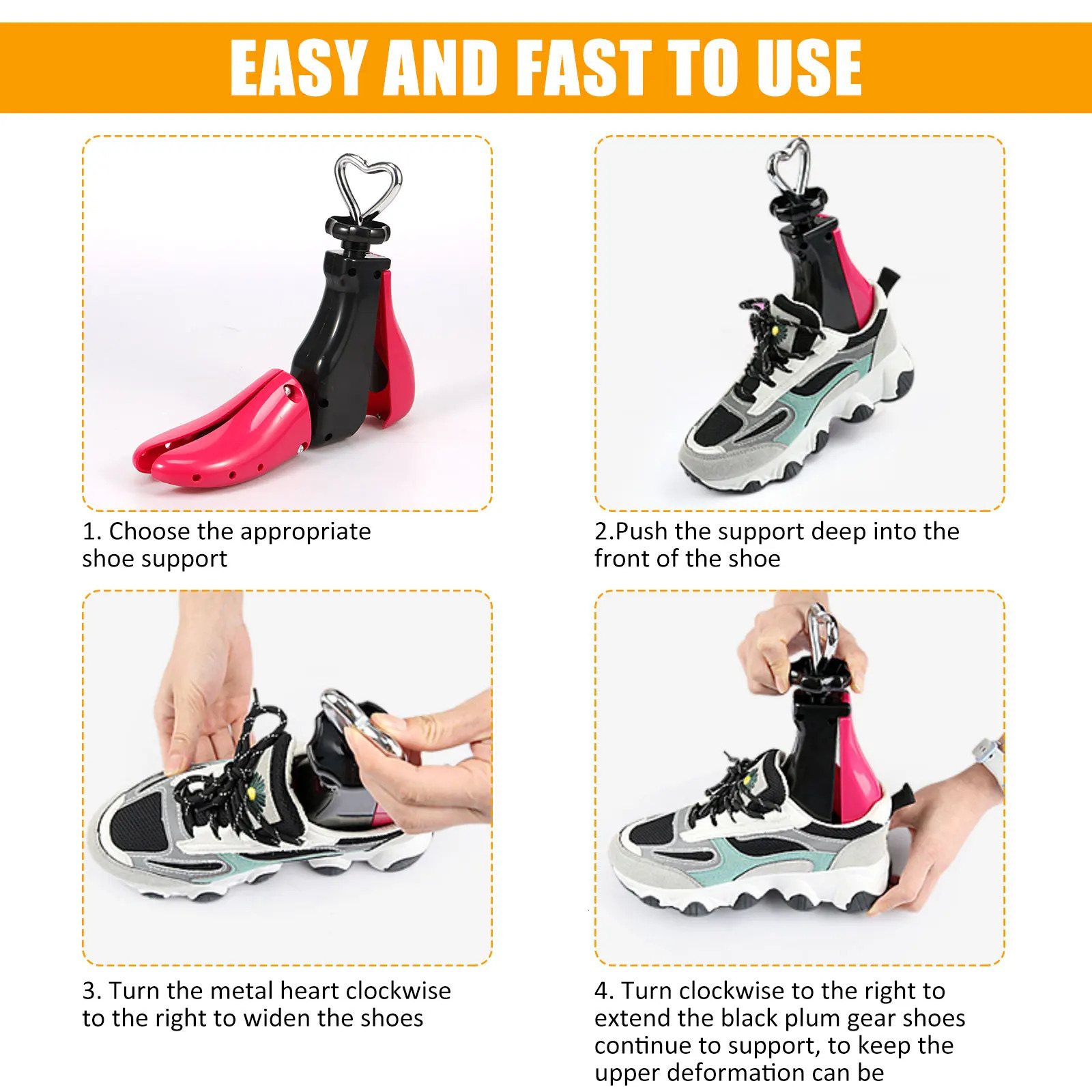 12Pcs Shoe Stretcher Shoes Tree Shape Rack Universal Adjustable Length Width high low top shoes Extender for Men and Women 250219