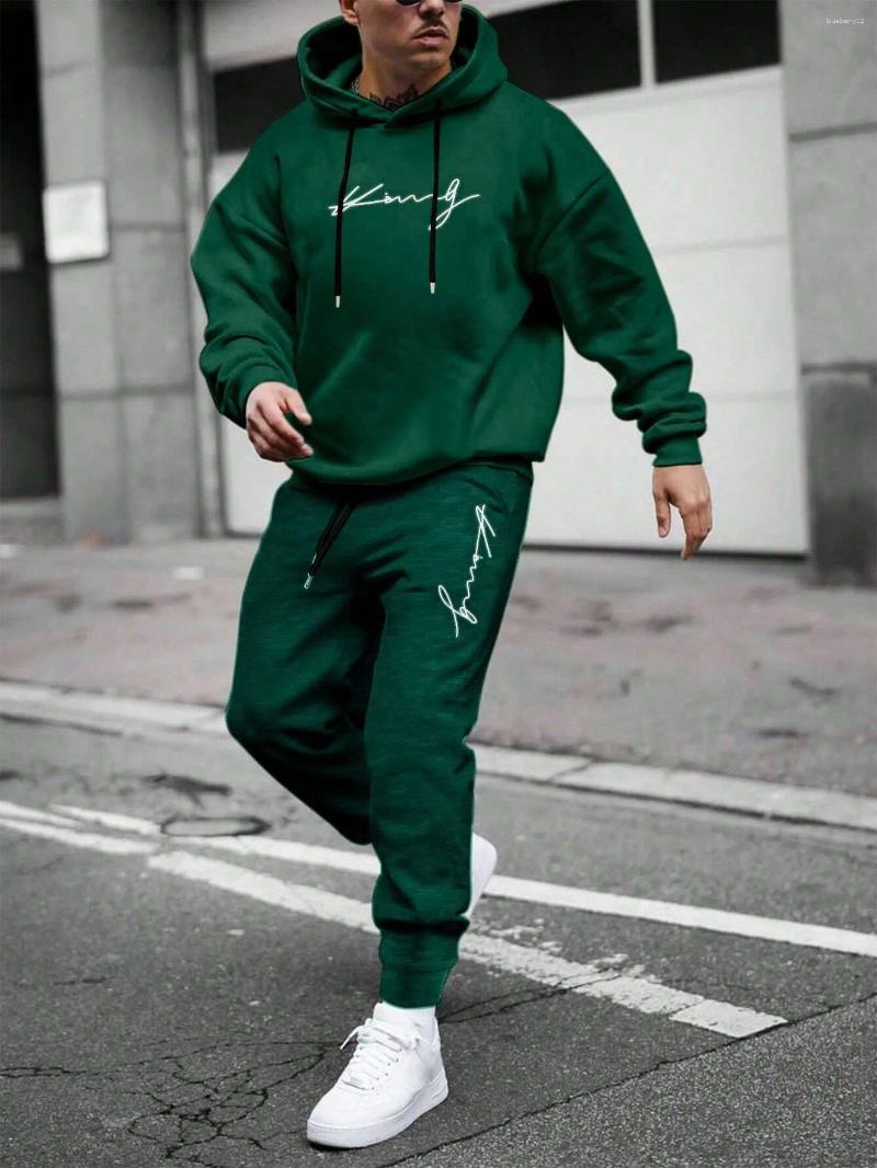 Men's Tracksuits Autumn Winter Two Piece Set For Men Drawstring Women's Tracksuit Hooded Suit Casual Pullover Fashion Daily