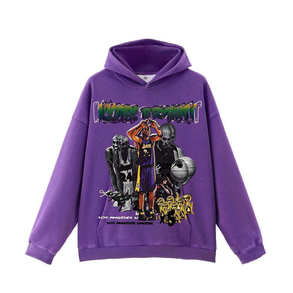 Hot! 400g Water Washed Hooded Sweatshirt: Black Loose Shoulder Blank