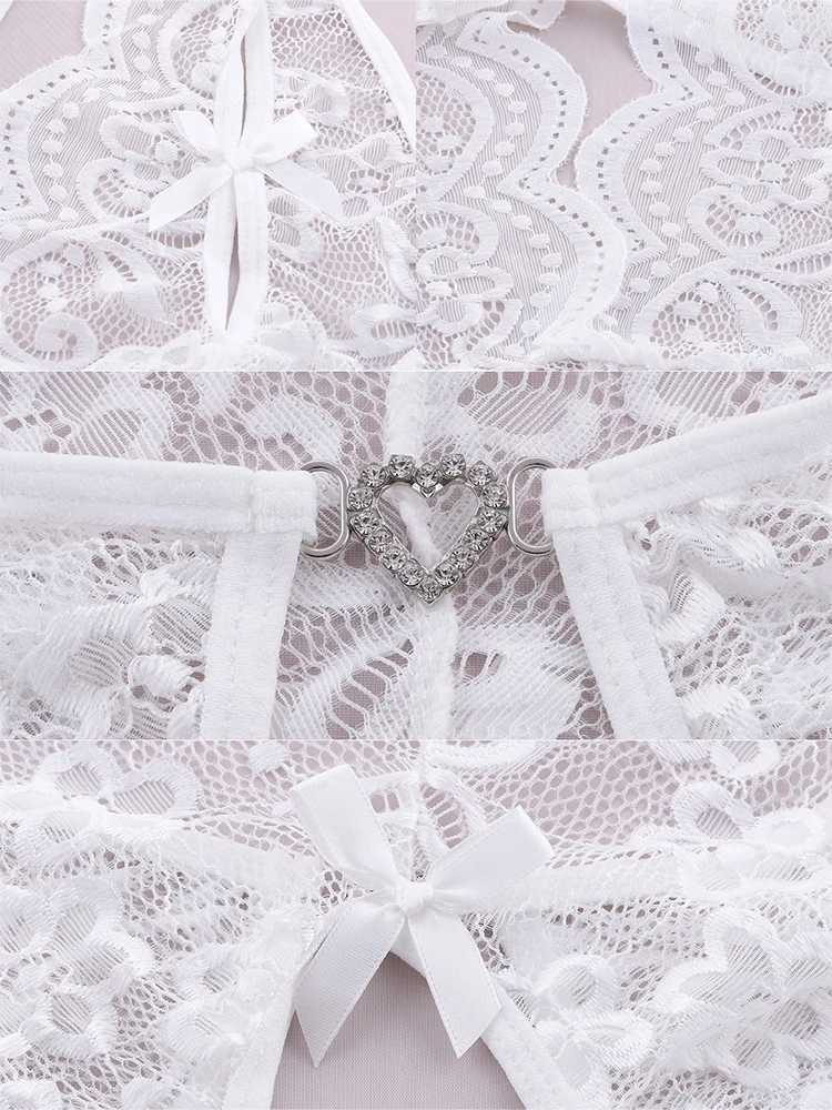 Erotic Hot Sexy Costume Open Crotch Bra Lace Women Babydoll Dress Dirty Wedding Erotic Underwear Women Sexy Lingerie Sex Clothes W250220
