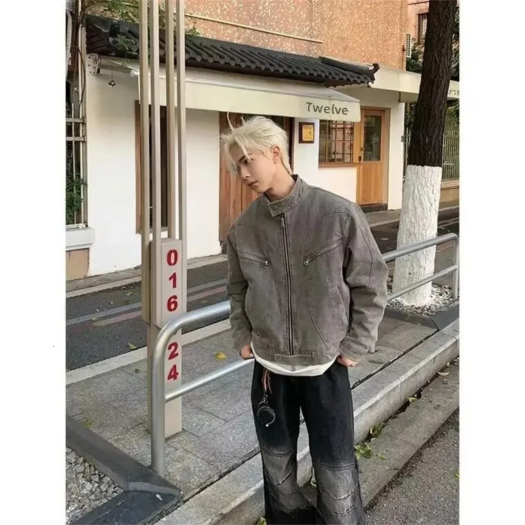 Autumn Advanced Mens Jacket American Style Vintage Sensibility Working Clothes Canvas Washing Jacket Casual Loose Fit 250219
