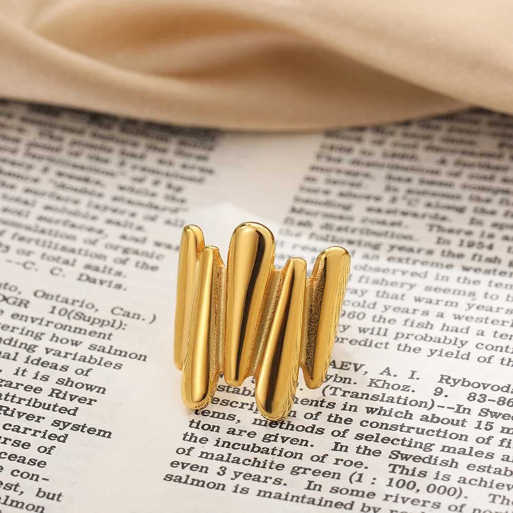 Vintage Stainless Steel Rings for Wen Punk Chunky Irregar Smooth Adjustable Open Ring Jewelry Weddings Gifts X250220