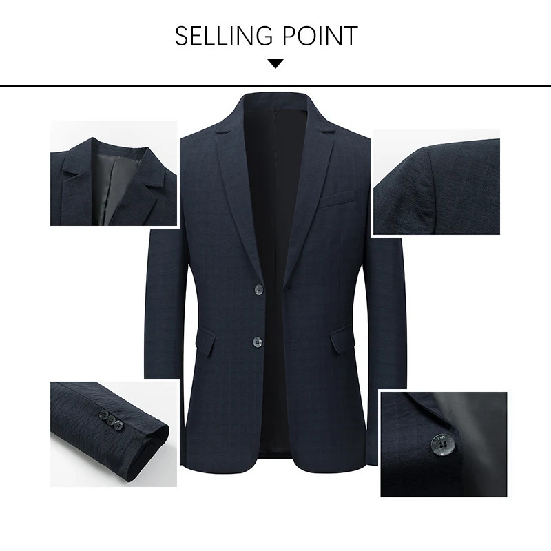 Brown Business England Style Mens Set Ultra Thin Fit Easy Care Spring Autumn Wedding Black Mens Formal Jacket 250220