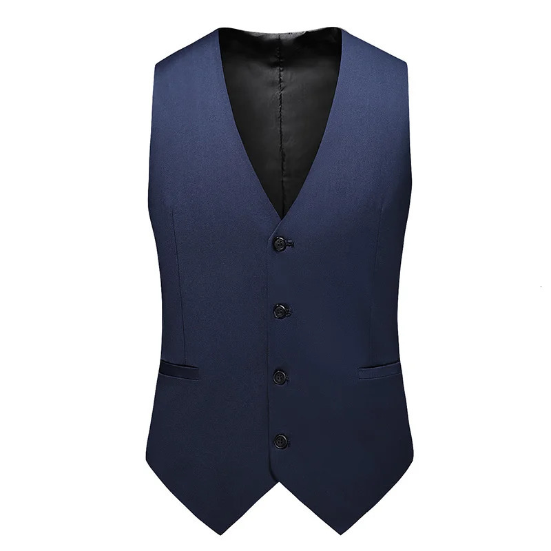 Black Solid Rayon Polyester Men Suit Vest Wedding Party Formal Gray Navy Business Blazer Slim Waistcoat Gilet M-6XL Plus Size 250219