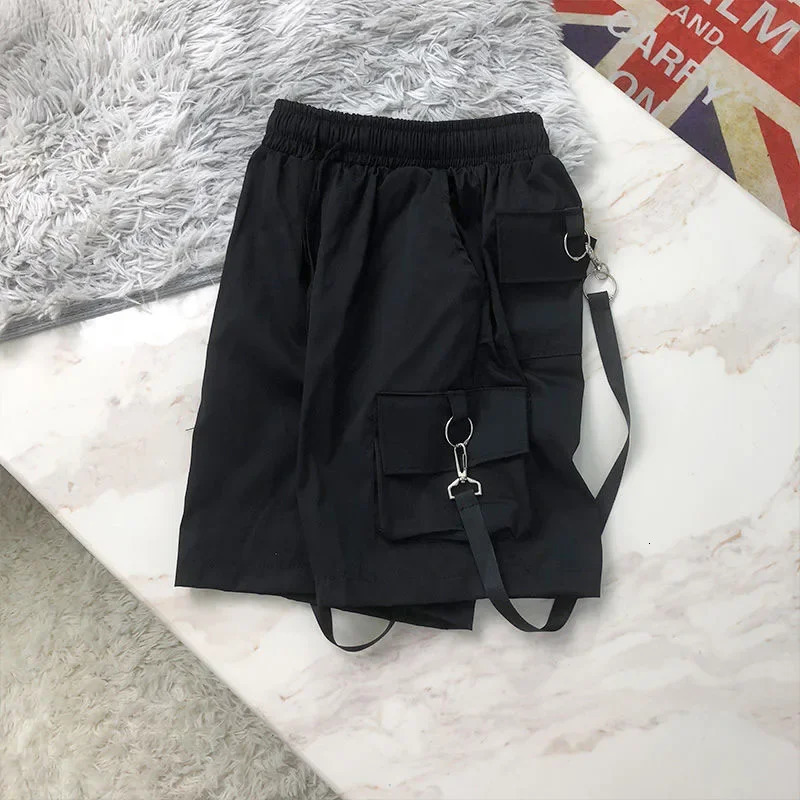 Lucyever Black White Summer Cargo Shorts Women Harajuku Streetwear Unisex Hip Hop Shorts High Waist Baggy Wide Leg Short Pants 250219