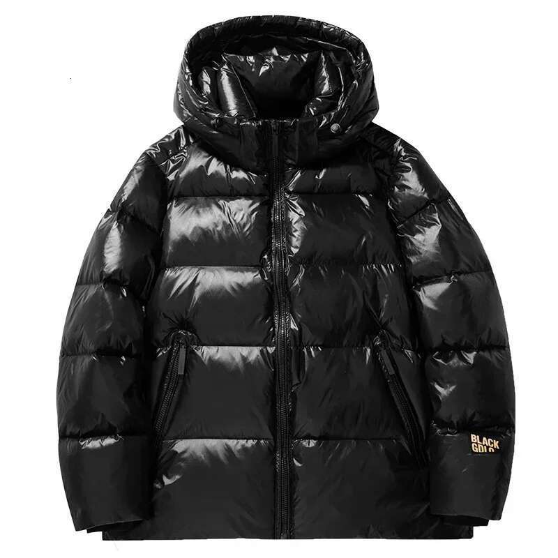 Men's Outerwear Winter Black Gold Jacket Men's Long Brand Glossy Waterproof White Duck Down Warm Parka Short Women Lightweight Hooded Coat