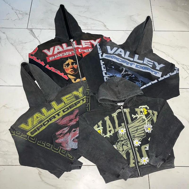 Men's Hoodies Harajuku Washing Trend Brand Sweatshirts Casual Valley Streetwear Heavy Water Oversized Hoodie Tracksuit Men Clothing