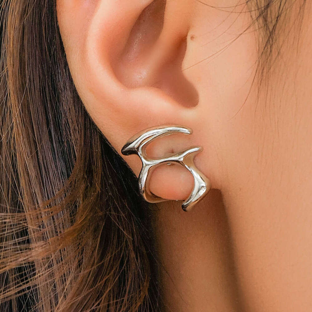 Jewelry Liquid Metal Wind Alloy Water Drop Sweet Cool Design Simple Geometric Earrings