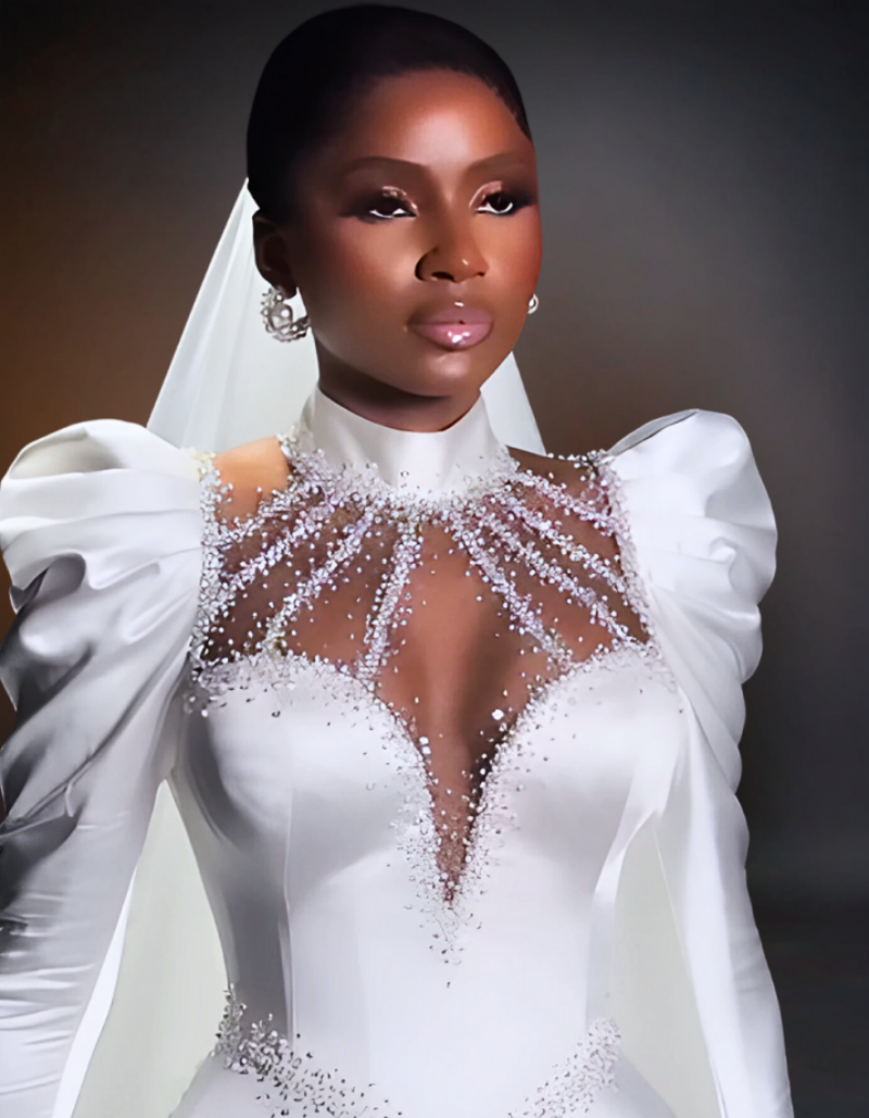 Black Women Mermaid Wedding Dresses High Neck Long Sleeve Appliques Bridal Gowns Dress Customized Beads Vestio De Novia
