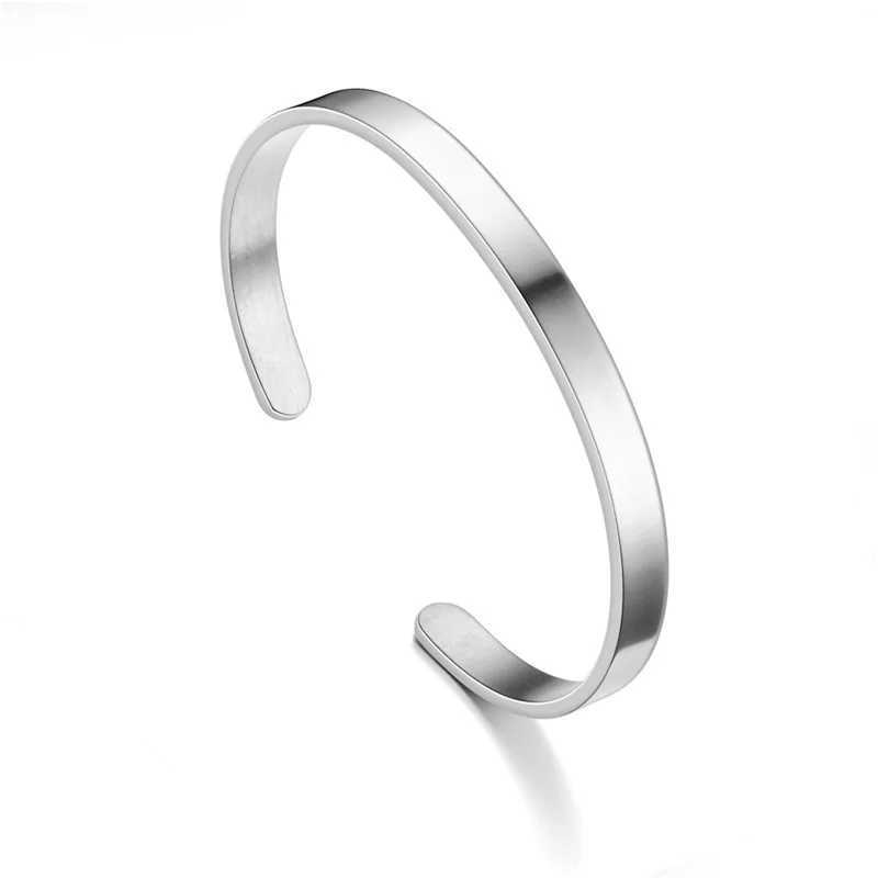 Simple C- shed Bracelet Personalized Fashion Mens Stainl Steel Smooth Open BraceletXJ250219