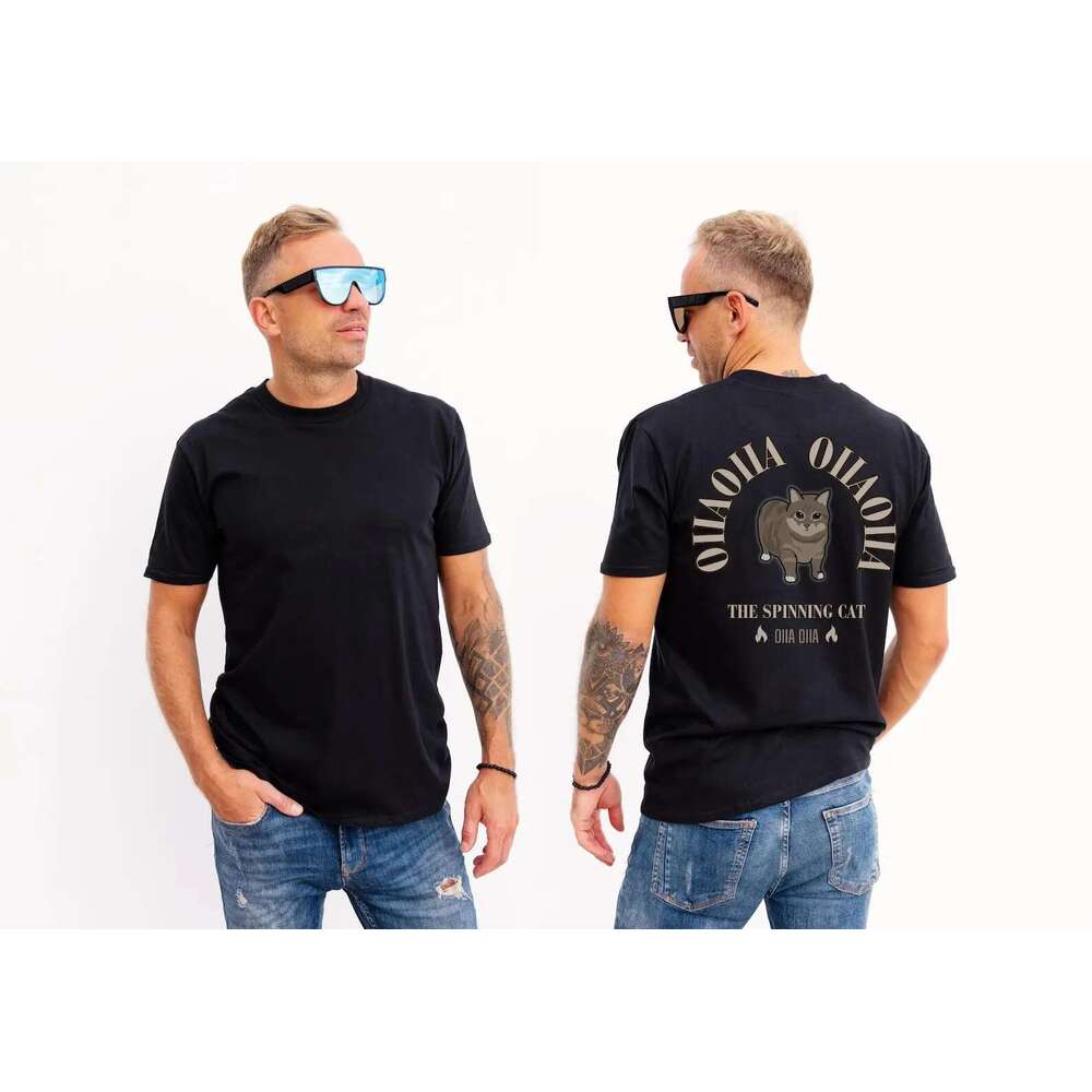 Retro Oiia Rotary Cat Graphic T-Shirts Pro Choice Men's T-Shirt Harajuku Short Sleeve Cute Street Y2k Tall Men's Clothing