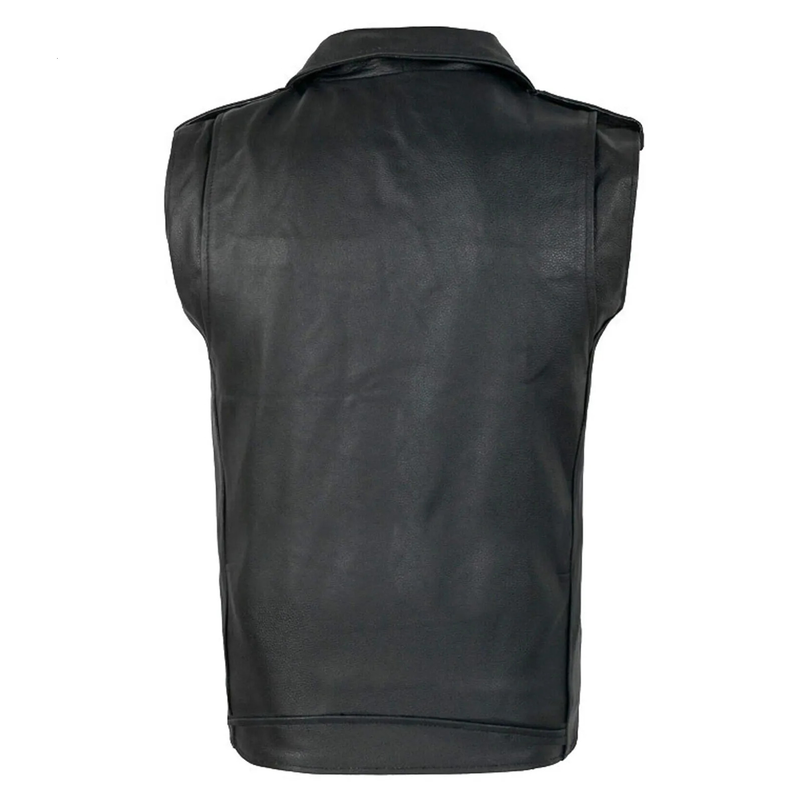 Motorcycle Pu Leather Vest Male Sleeveless Windbreaker Coat Trendy Fashionable Jacket Zipper Button Casual Waistcoat Chalecos 250219