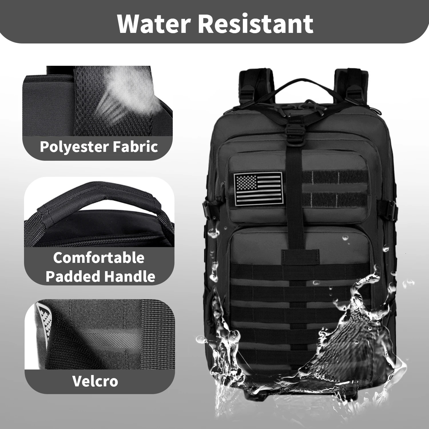 Military Tactical Backpack For Men Waterproof Army Assault Daypack 3Day Bug Out Bag Hiking Climbing Rucksack Carry On Travel 250219