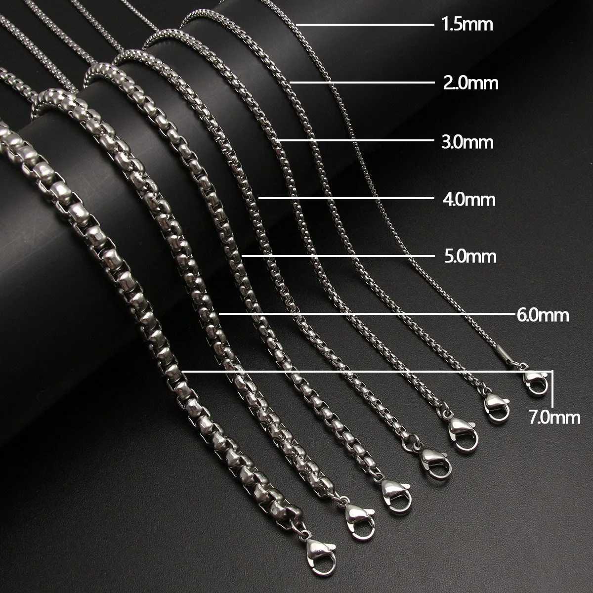 HNSP 3MM-6MM STAINL STEEL TWIST CHAIN NECKLACE FOR MEN Male Punk Neck Jewelry Pendant Accories WholesaleXJ250219