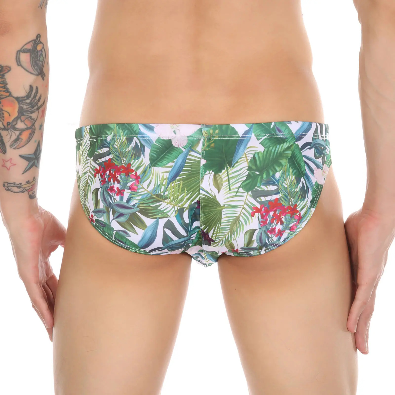 Mens swimsuit bikini sexy shorts mens protruding pockets luggage 250220