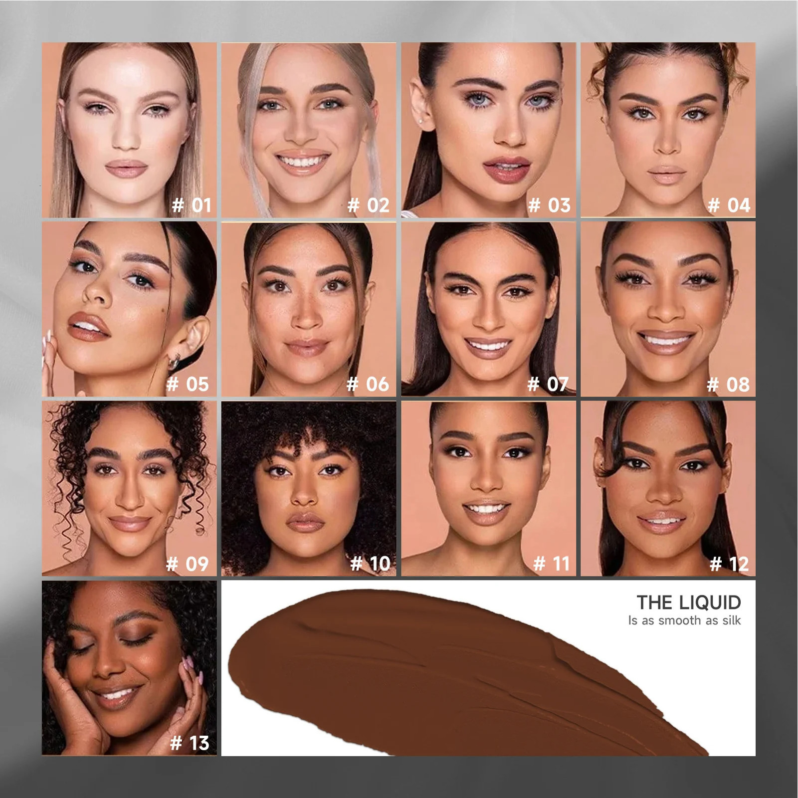 13 Color Liquid Makeup Foundation Dry Skin Concealer Moisturizing Face Base 250217