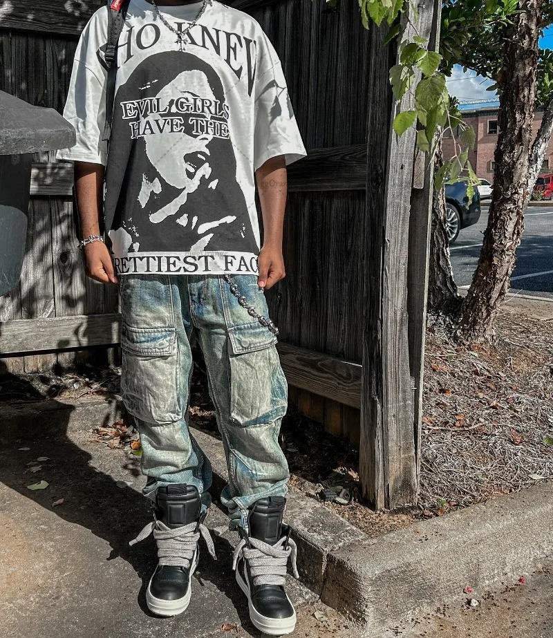 Summer Style Dark Special Style Oversized T-shirt Y2k Harajuku Pure Cotton Casual Short-sleeved American English Printed Top 250219