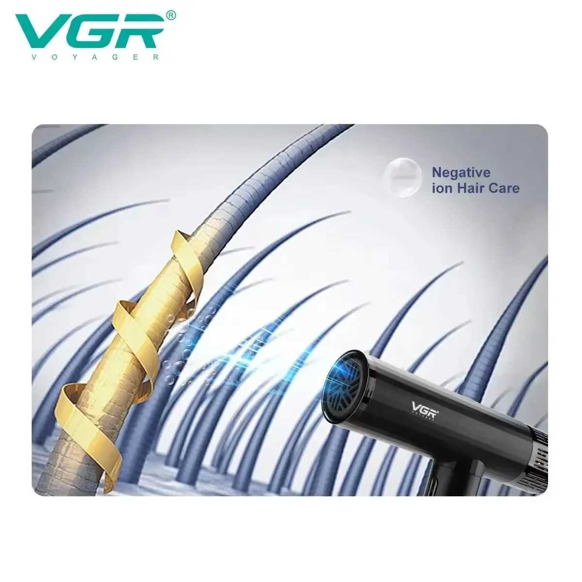 VGR Hair Dryers Professional Hair Salon for Household Use 0000 RPM Blow Dryer BLDC Motor Negative Ion Hair Salon Dryer V-427 W250220