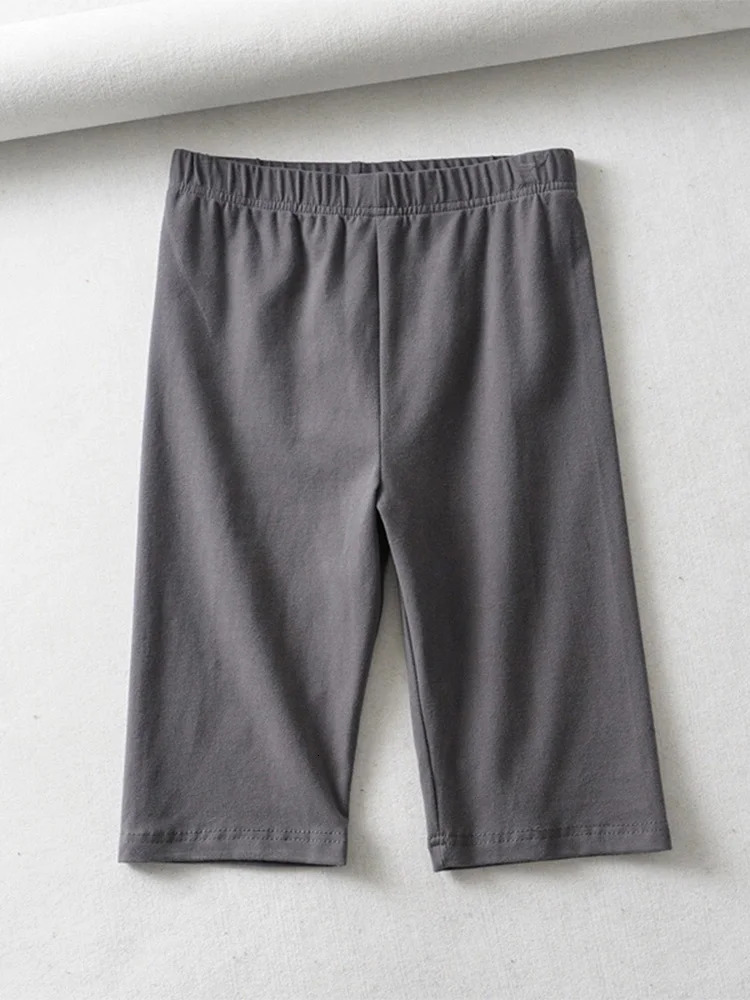 sexy women cotton high waist elastic pure color slim KneeLength biker shorts female 250214
