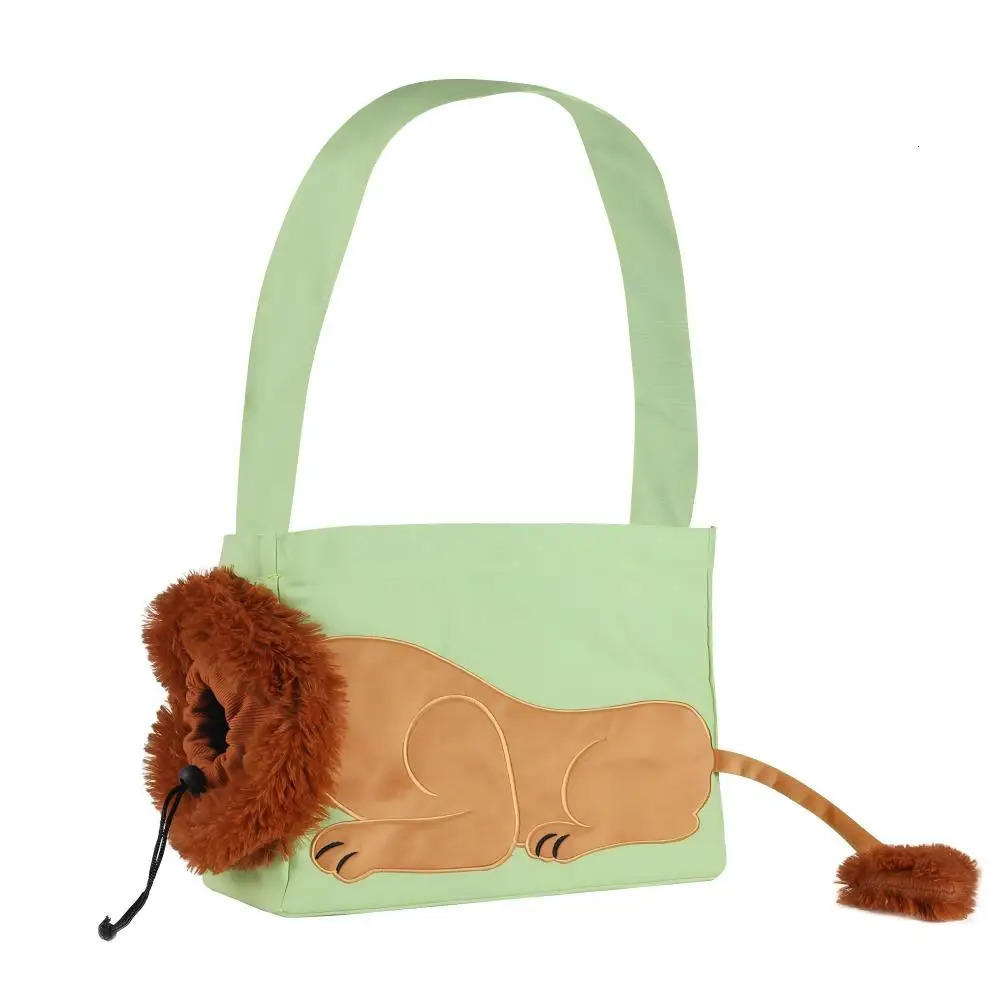 Pet Canvas Shoulder Bag Lion Shaped Dog Comfortable Cats Carrying Pouch Handbag Puppy Messenger Bag For Outdoor Travel 250217
