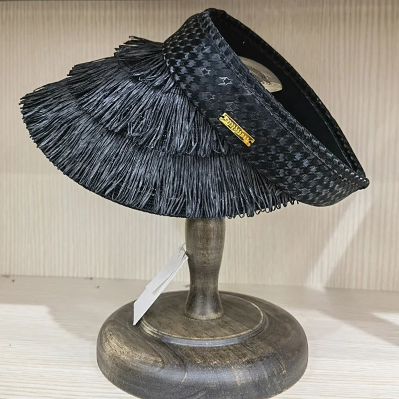 Women Sun Cap Fashion Tassel Decoration Straw Cap Emport Top Summer Beach Hat Visors cap hats ladies caps womens hat 250219