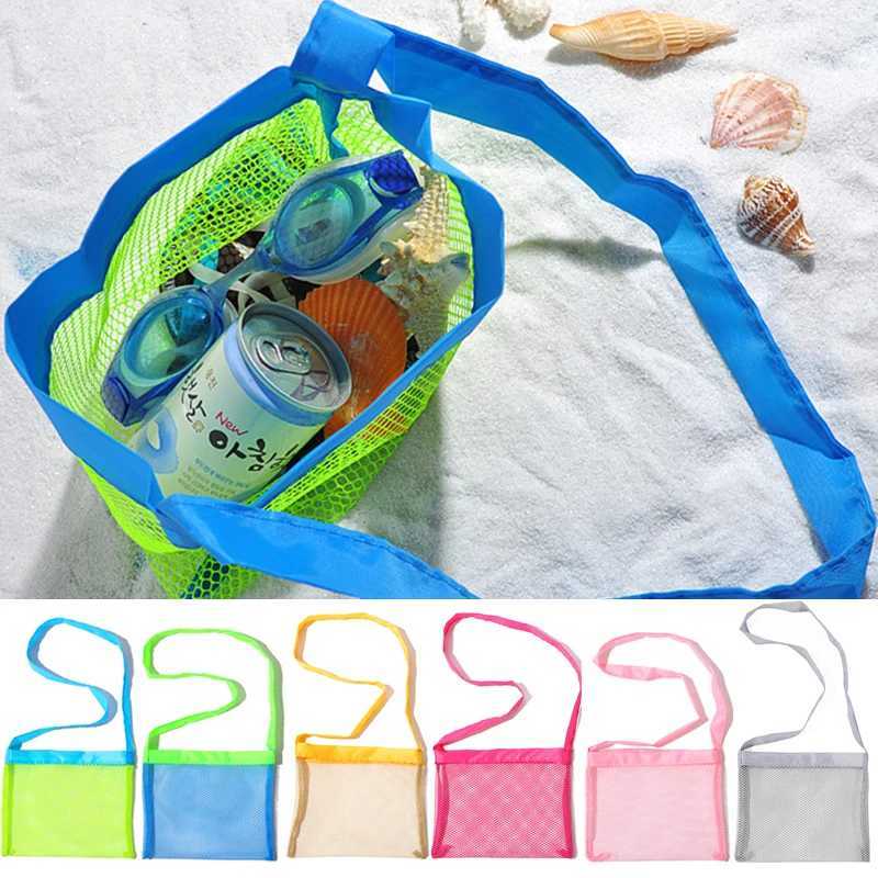 Ultralight Outdoor Mesh Beach Bag For Kids Children Beach Shells Toys Clothes Pocket Toy Storage Organizer Foldable Portable Bag Z250219