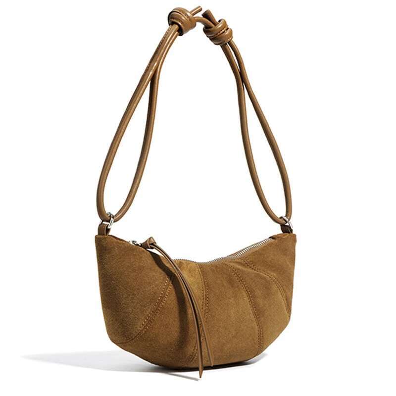 Hobos Croissant Underarm Bags For Women Designer Handbag And Purses 2024 New In Vintage Suede Frosted Shoulder Crossbody