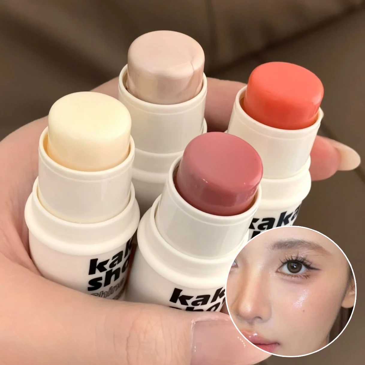 Water Gloss B Stick Makeup Pink Orange Ber Cream Shimmer Highlighter Stick LongLasting Waterproof Lip Cheek Tint PigmentW250220