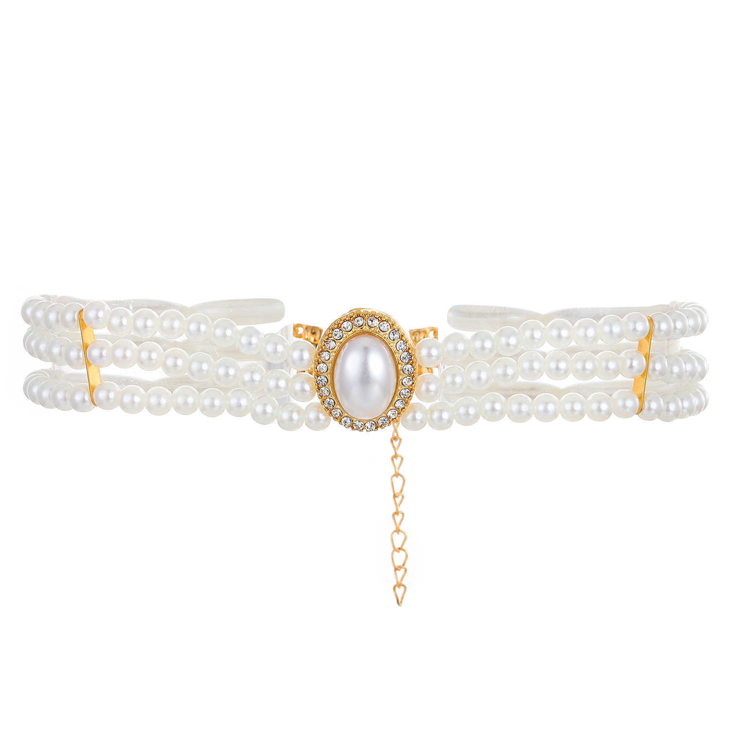 Pendant Necklaces New pearl jewelry set for womens fashion palace style multi-layer pearl necklace bracelet set H25219