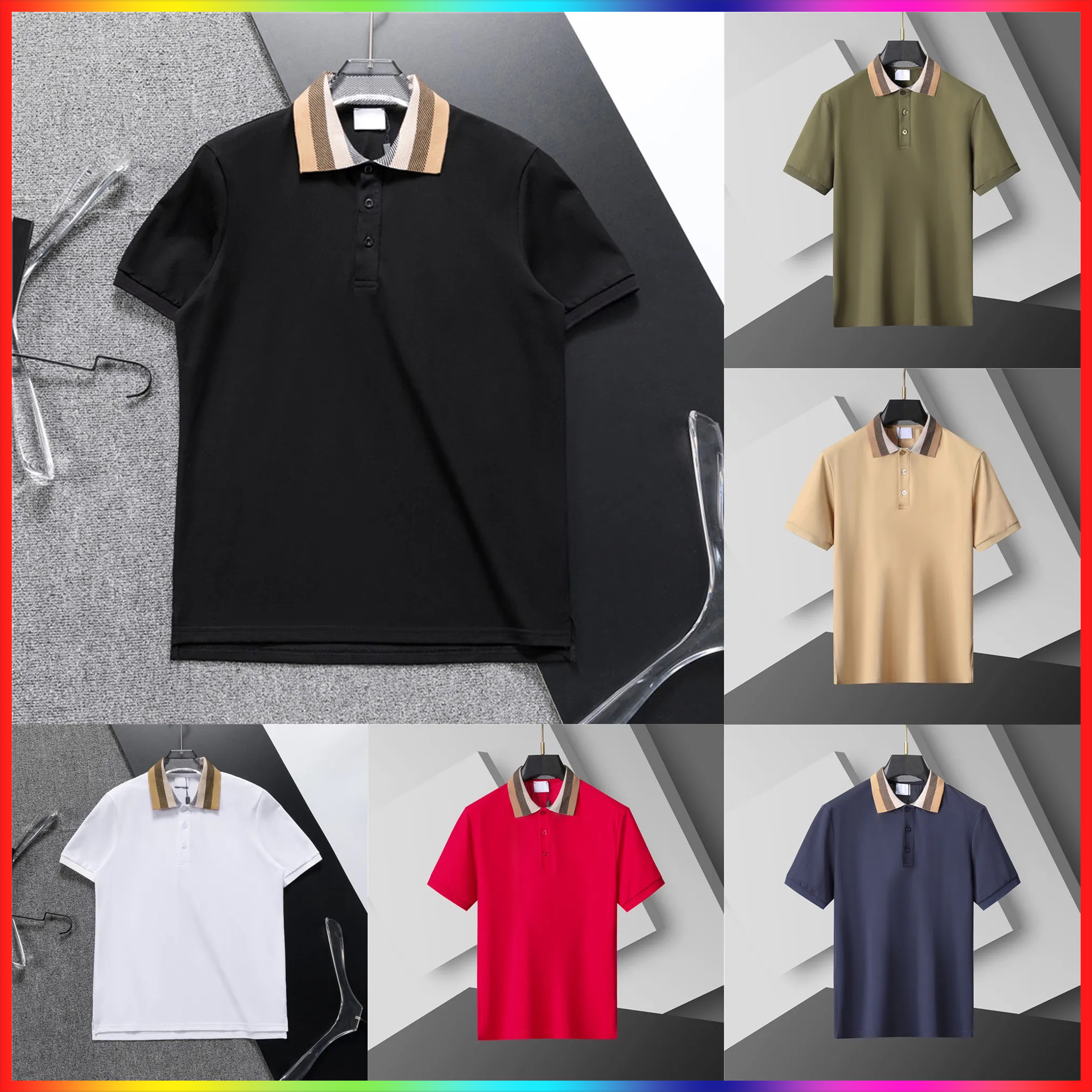 5A Designer Polo Mens Polo Shirt Fashion Men's T-shirt Luxury Polo Collar Breathable Top 2025 Summer Business Solid Color Slim Fit Shirt Casual lapel fashion polo shirt
