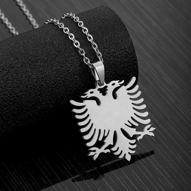Fashion Albania Pendant Necklace for Women Men Gold/Silver Color Party Engagement Annivers Stainl Steel Jewelry GiftsXJ250219