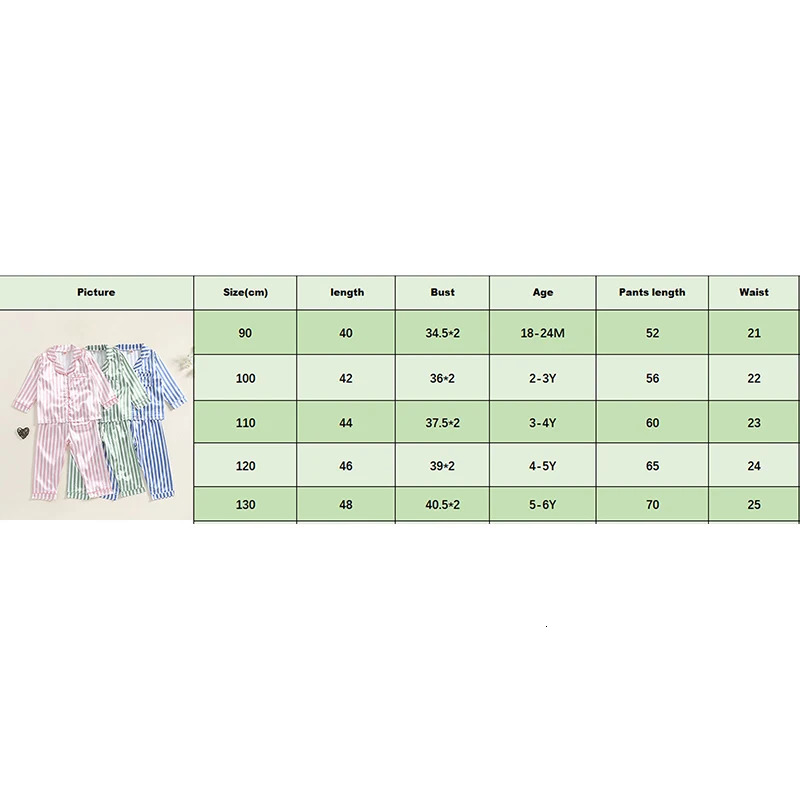 Kid Girls Boys Fall Pajamas Set Stripe Print Long Sleeve Shirts Tops Long Pants Satin 2 Pieces Lounge Suit Sleepwear 250219
