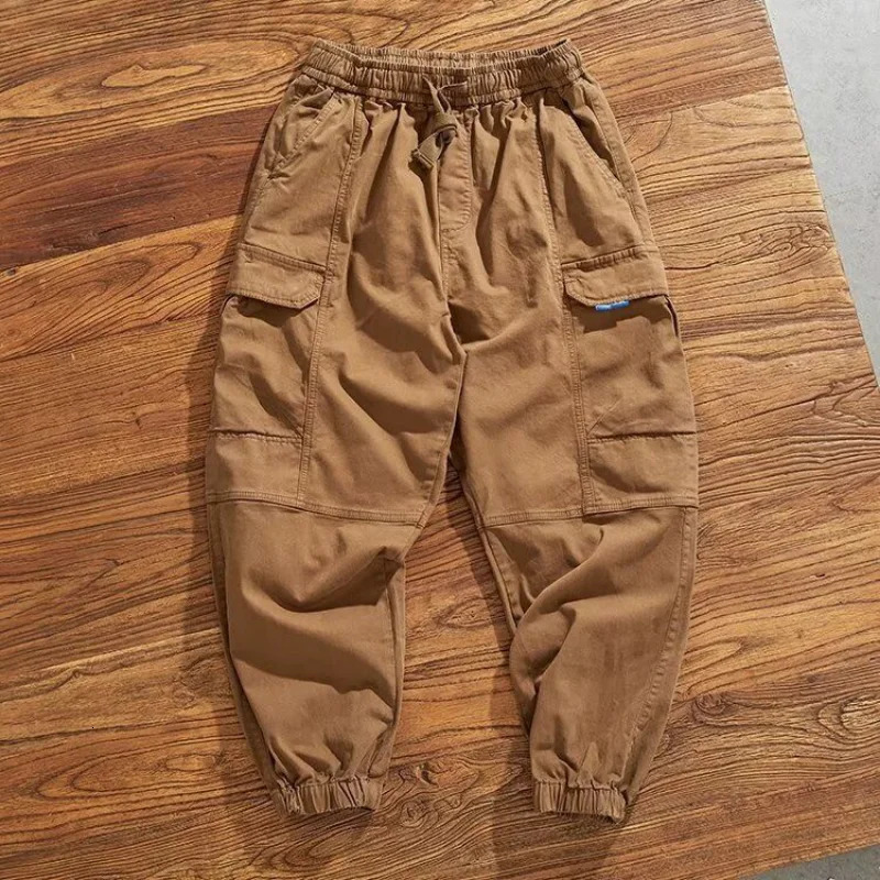 Mens Clothing Trend American Vintage Streetwear Baggy Cargo Harem Pants Y2K Casual Solid Loose Pockets Trousers Mens Pants 250220